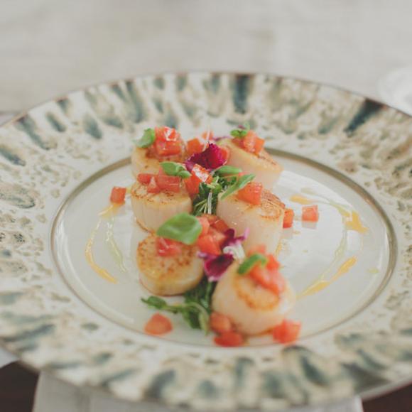  / Seared scallops with sauce vierge, sprouts and micro herbs